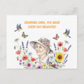 Postale Carte de voeux florale de grand-mère (Devant)