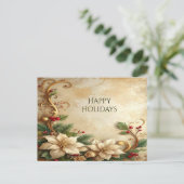 Postale Carte de vœux florale de Noël (Debout devant)