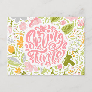 Postale Carte de vœux florale de printemps avec design aud