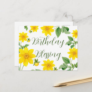Postale Carte de vœux florale pour anniversaire