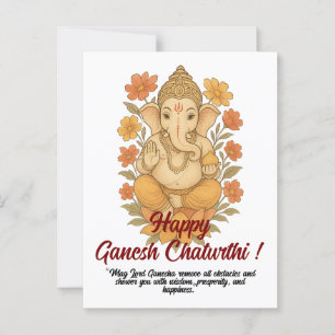 Postale Carte de voeux Ganesh Chaturthi