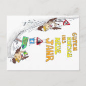 Postale Carte de vœux GUTEN RUTSCH pour le Nouvel An allem (Devant)