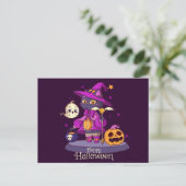 Postale Carte de vœux Halloween Chat Noir Mignon (Debout devant)