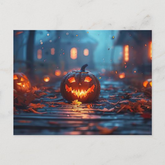 Postale Carte de voeux Halloween citrouille déplaisant (Devant)