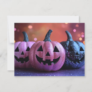 Postale Carte de voeux Halloween citrouille déplaisant