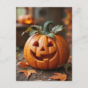 Postale Carte de voeux Halloween citrouille déplaisant