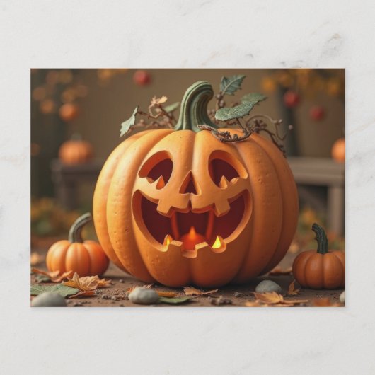 Postale Carte de voeux Halloween citrouille déplaisant (Devant)