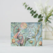 Postale Carte de vœux Halloween de sorcière et fantôme (Debout devant)