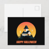 Postale Carte de vœux Halloween effrayante (Devant / Derrière)