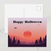 Postale Carte de vœux Halloween effrayante (Devant / Derrière)