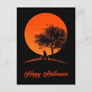 Postale Carte de vœux Halloween effrayante et mignonne