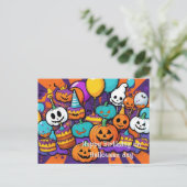 Postale Carte de vœux Halloween et anniversaire (Debout devant)
