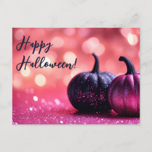 Postale Carte de voeux Halloween Parties scintillant noire