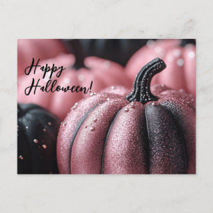 Postale Carte de voeux Halloween Parties scintillant noire