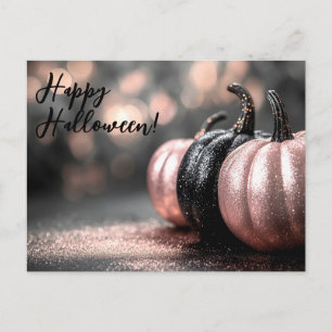 Postale Carte de voeux Halloween Parties scintillant noire