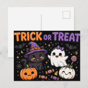 Postale Carte de vœux Halloween « Trick or Treat » mignonn