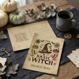 Postale Carte de vœux Halloween Vintage Witchcore