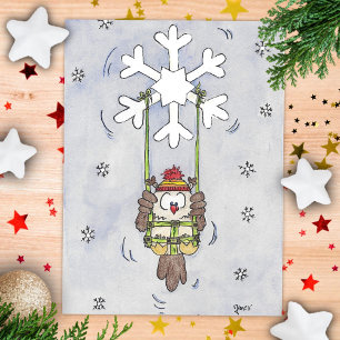 Postale carte de vœux HIVER HEUREUX par Nicole Janes