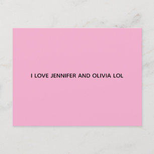 POSTALE CARTE DE VŒUX J'AIME JENNIFER ET OLIVIA
