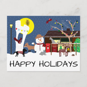 Postale Carte de vœux Joyeuses Fêtes au thème de Bonhomme 
