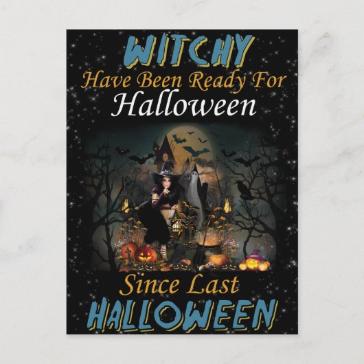 Postale Carte de vœux Joyeux Halloween de Whitchy (Devant)