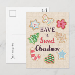 Postale Carte de vœux Joyeux Noël Sucré