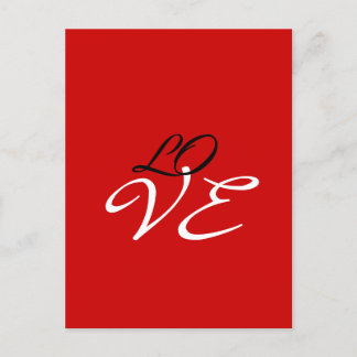 Postale Carte de voeux Love Red White Black Color