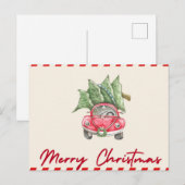 Postale Carte de vœux MERRY CHRISTMAS (Devant / Derrière)