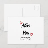 Postale Carte de voeux Miss You (Devant / Derrière)