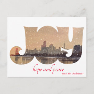 Postale Carte de voeux moderne Elegant Chicago City Skylin