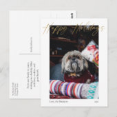 Postale Carte de vœux moderne en calligraphie dorée pour l (Devant / Derrière)