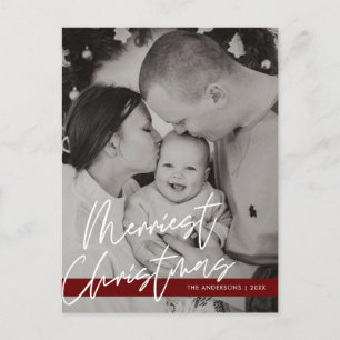 Postale Carte de vœux moderne, Joyeux Noël Photo de famill