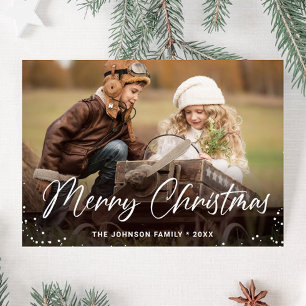 Postale Carte de vœux moderne photo budget Joyeux Noël