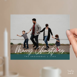 Postale Carte de vœux moderne, photo de famille pour Joyeu