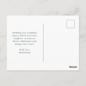 Postale Carte de vœux Moderne Vert Script Joyeux Noël Phot (Dos)