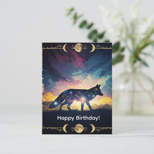 Postale Carte de voeux Mystical Fox (Debout devant)