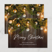 Postale Carte de voeux Noël Pine Cones (Devant / Derrière)