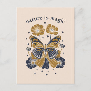 POSTALE CARTE DE VOEUX PAPILLON MAGIQUE PERSONNALISÉE