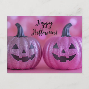 Postale Carte de voeux parties scintillant Citrouilles Hal
