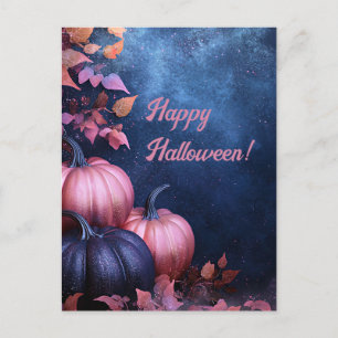 Postale Carte de voeux parties scintillant Citrouilles Hal