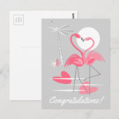 Postale Carte de voeux paysage Flamingo Love Félicitations (Devant / Derrière)
