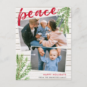 Postale Carte de vœux photo de vacances Paix, Épinette enn