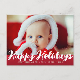 Postale carte de vœux photo joyeuses fêtes de noël