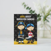 Postale Carte de voeux Pirates mignonnes (Debout devant)