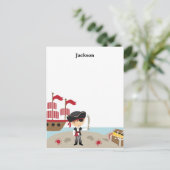 Postale Carte de vœux plate Pirate Mignon (Debout devant)
