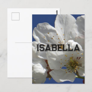 Postale Carte de voeux pliée aux fleurs blanches mignonnes
