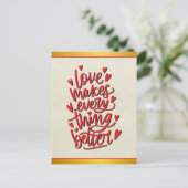 Postale Carte de vœux pliée Love Makes Everything Better (Debout devant)