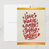 Postale Carte de vœux pliée Love Makes Everything Better (Devant / Derrière)
