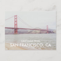Carte de vœux Pont Golden Gate San Francisco