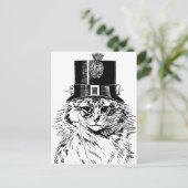 Postale Carte de voeux pour chat Steampunk, Kitty en chape (Debout devant)